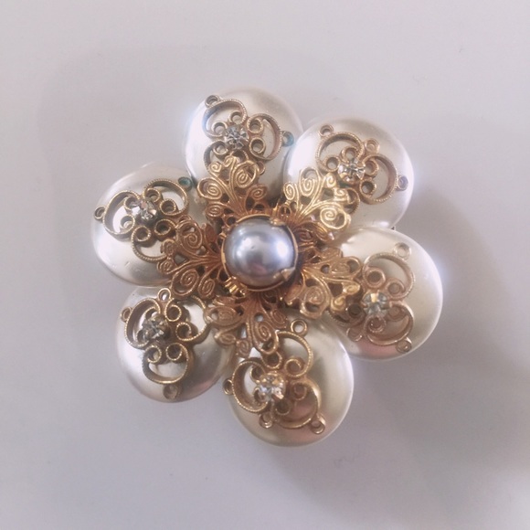 Miriam Haskell Vintage Signed Brooch